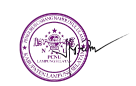 Tanda tangan Ketua PCNU Lampung Selatan